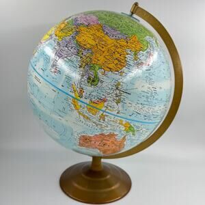 Vintage GLOBEMASTER Legend 12 Inch Diameter Globe Raised Relief Topographic Map